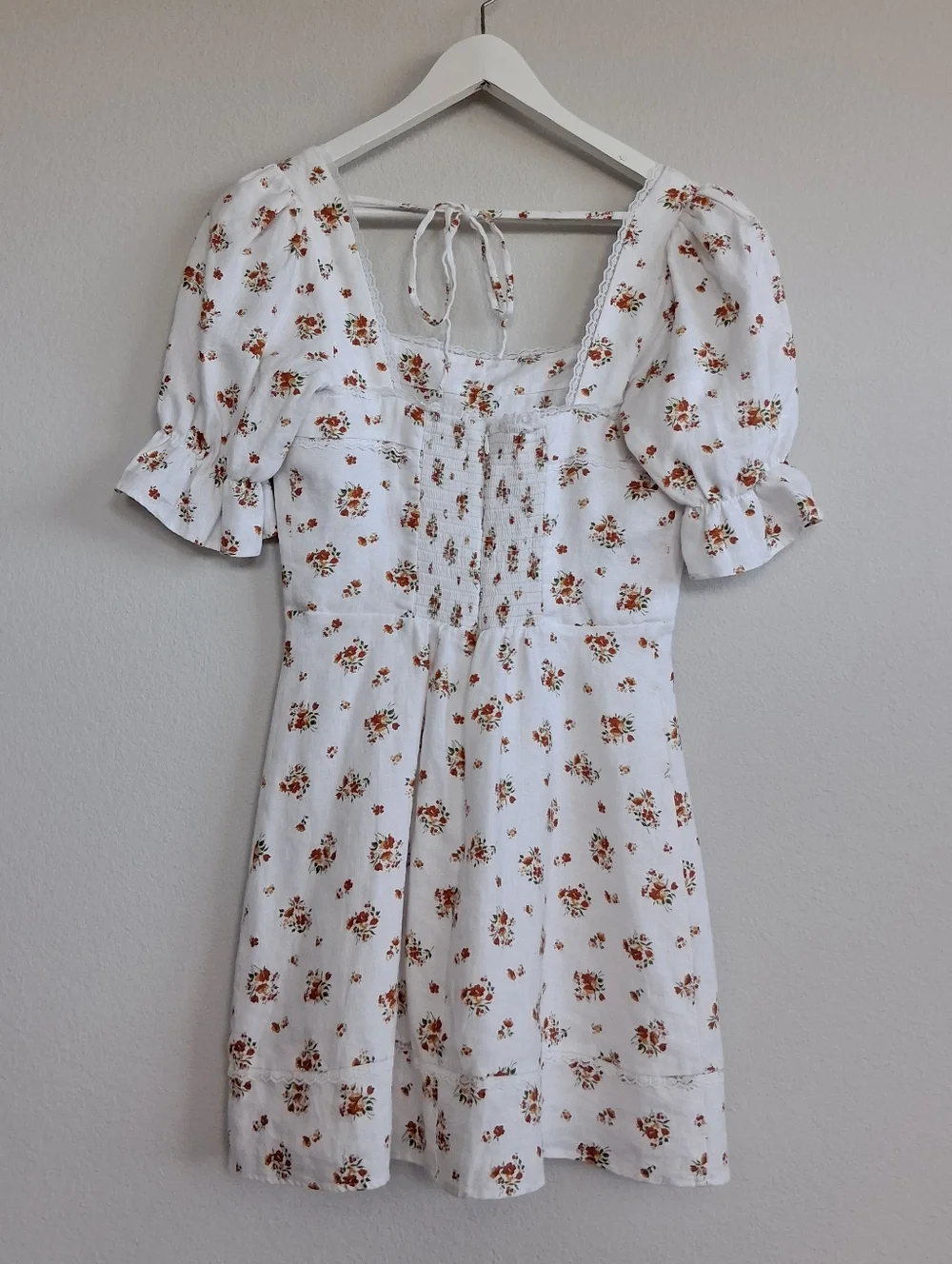 Reformation Evianna Linen Mini Dress In Lara Floral - Picture 7 of 16